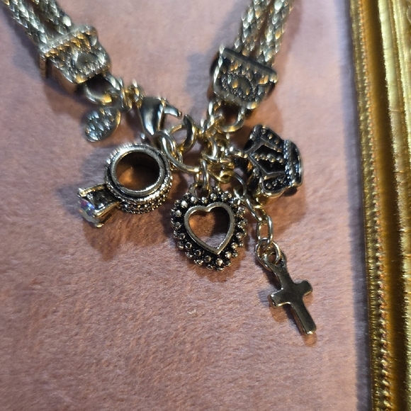 Vintage Premier Design Anitque Gold Charm Bracelet - Picture 3 of 5
